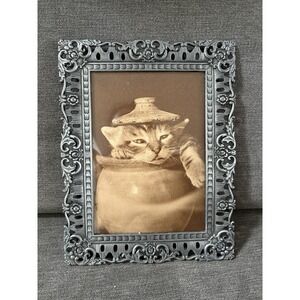 Vintage Cat Ephemera Newspaper Magazine Clipping Framed Art